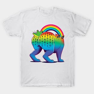 Catfrog's butt in rainbow T-Shirt